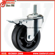 5 Inch Threaded Stem Nylon Swivel Caster with Double Brake